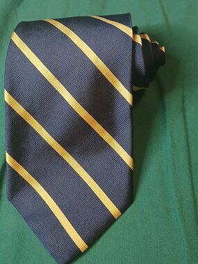 Brooks Brothers Makers Silk Blue/Gold Repp Regimental Striped Tie (0862)